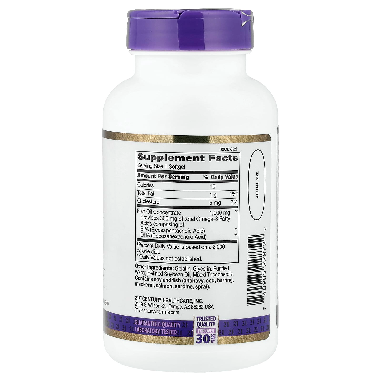 21st Century Fish Oil 1000 mg Softgels, 60 Count