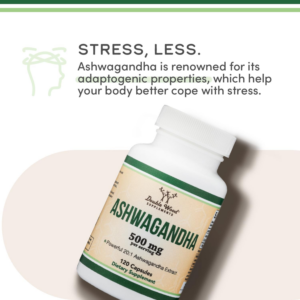 Double Wood Ashwagandha Capsules 500mg 120 Count
