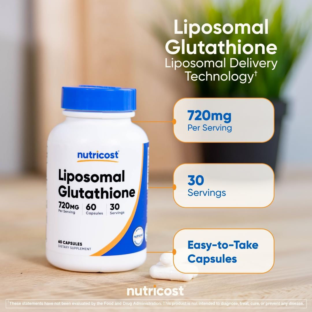 Nutricost Liposomal Glutathione 60 Capsules (720 mg Per Serving)