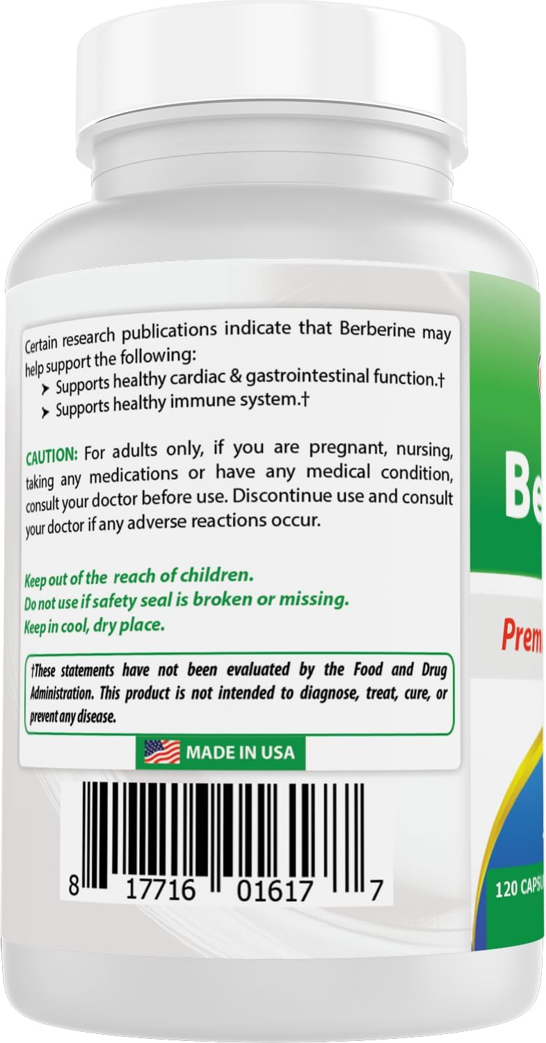 Best Naturals Berberine 500 mg, 120 Capsules