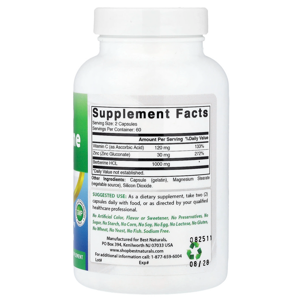 Best Naturals Berberine Plus 1000mg 120 Capsules