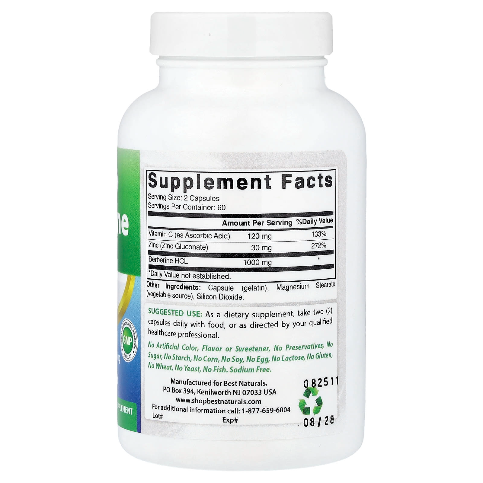 Best Naturals Berberine Plus 1000mg 120 Capsules