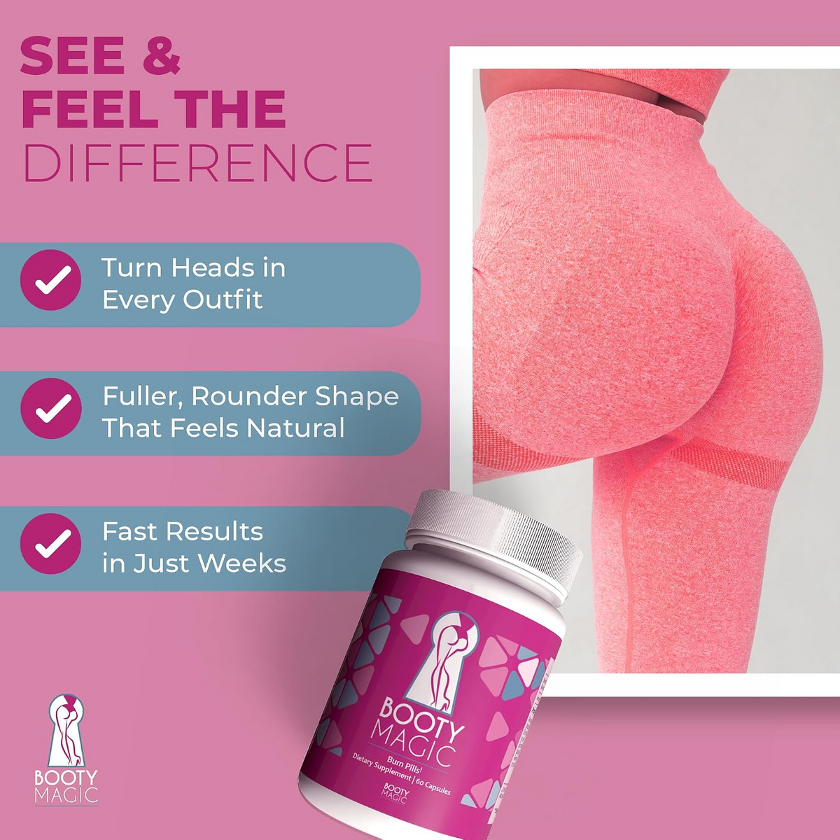 Booty Magic Butt Enhancement Capsules - 60 Count