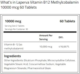 Laperva Vitamin B12 Methylcobalamin 10,000mcg 60 Tablets