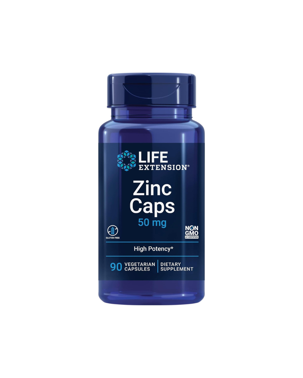 Life Extension Zinc Caps High Potency 50 mg, 90 Vegetarian Capsules