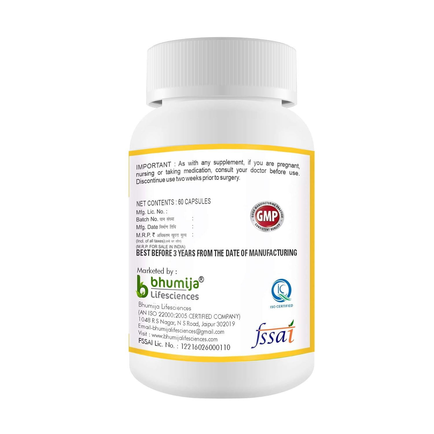 Bhumija Lifesciences Turmeric Curcumin Capsule - 60 Capsules