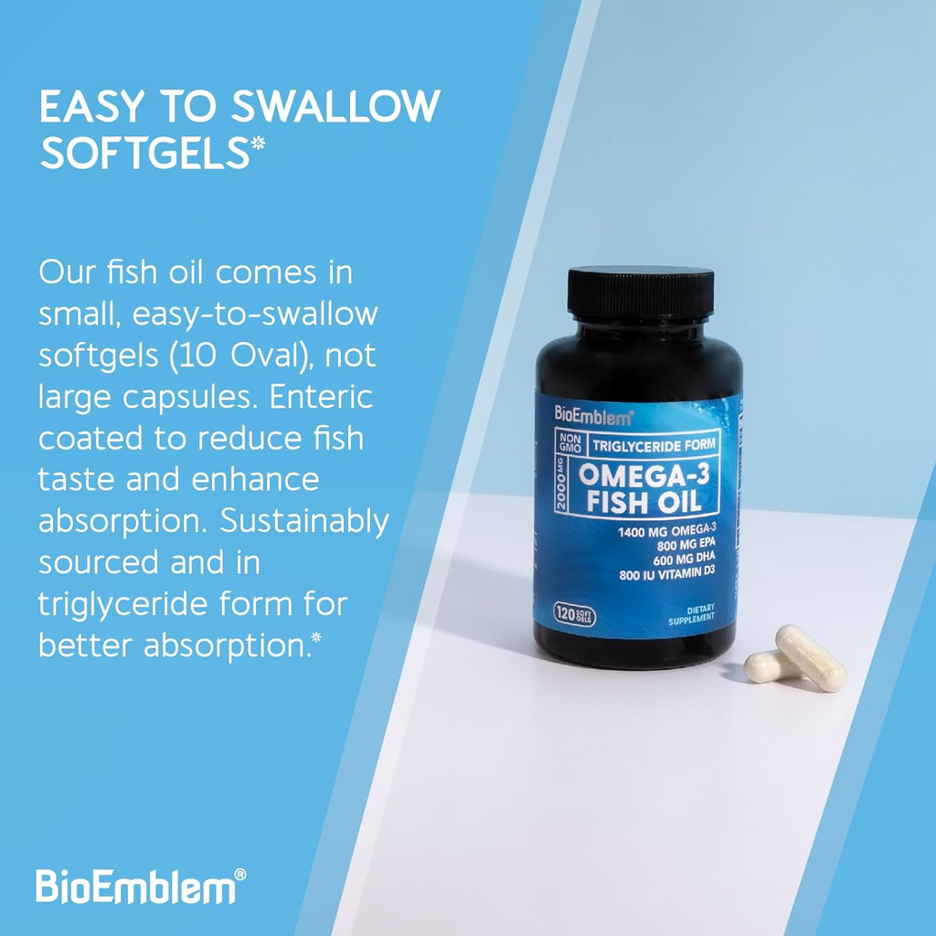 BioEmblem Omega-3 Fish Oil 2000mg 120 Soft Gels