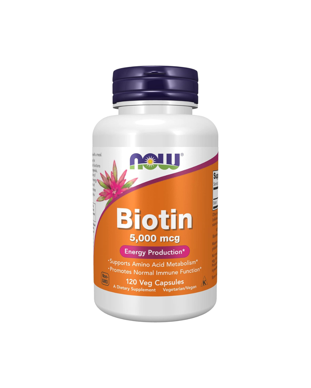 NOW Foods Biotin 5000 mcg Capsules, 120 Count