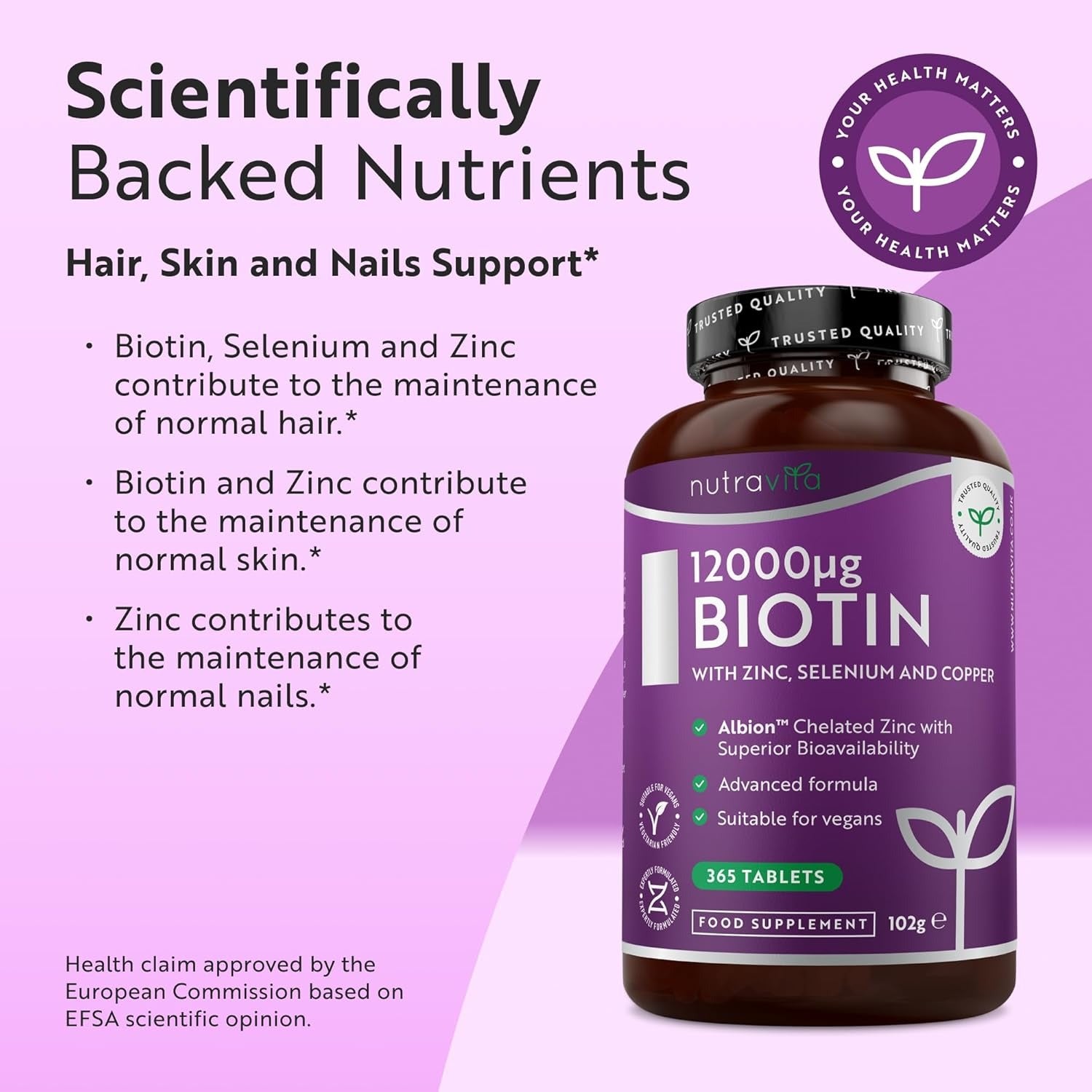 Nutravita Biotin 12,000ug with Zinc, Selenium & Copper _ 365 Tablets