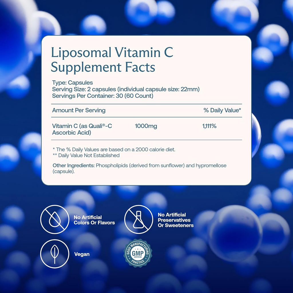 BodyBio Liposomal Vitamin C 1000mg 60 Capsules
