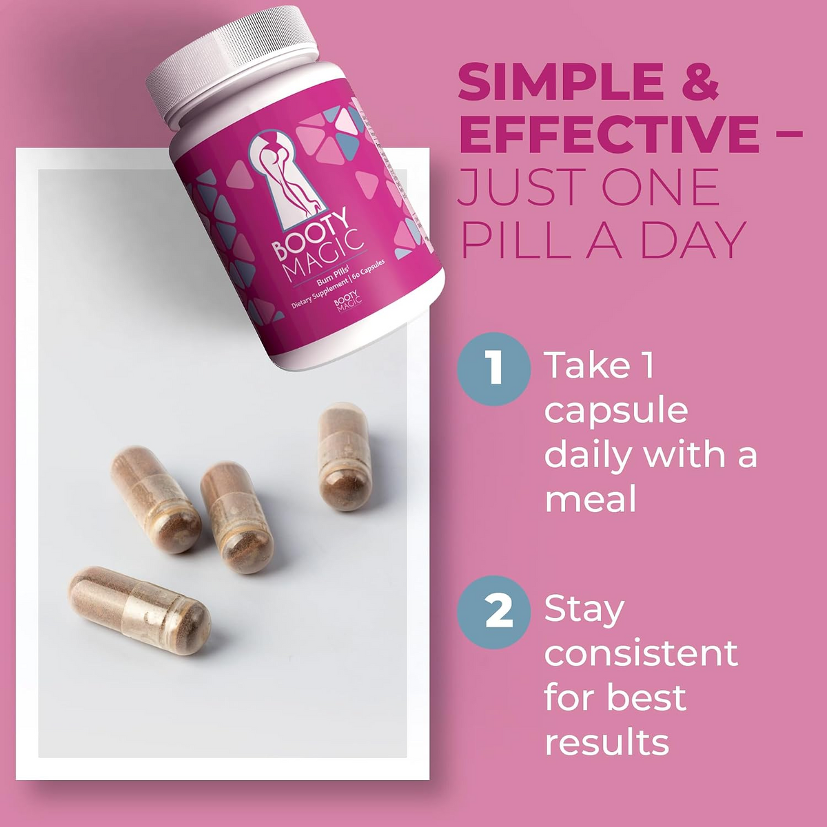 Booty Magic Butt Enhancement Capsules - 60 Count