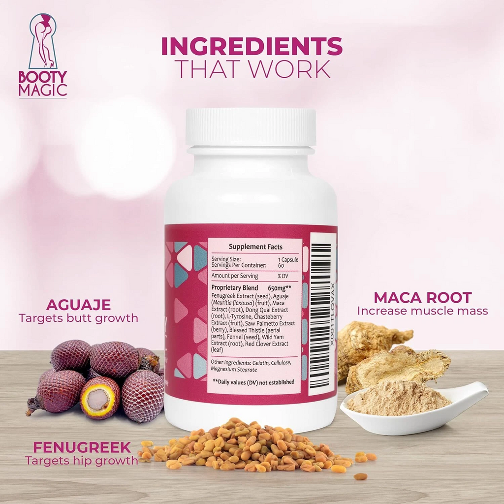 Booty Magic Butt Enhancement Capsules - 60 Count