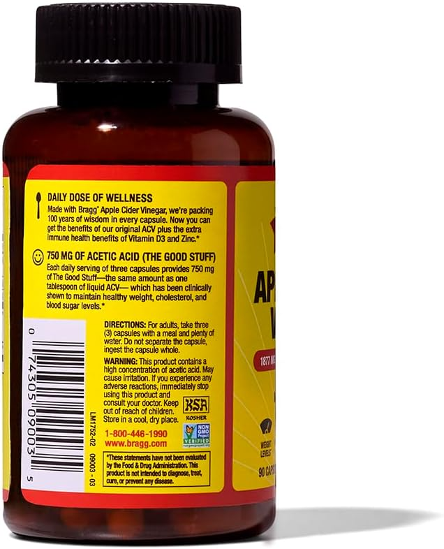 Bragg Apple Cider Vinegar Capsules 90 Capsules