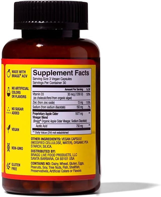 Bragg Apple Cider Vinegar Capsules 90 Capsules