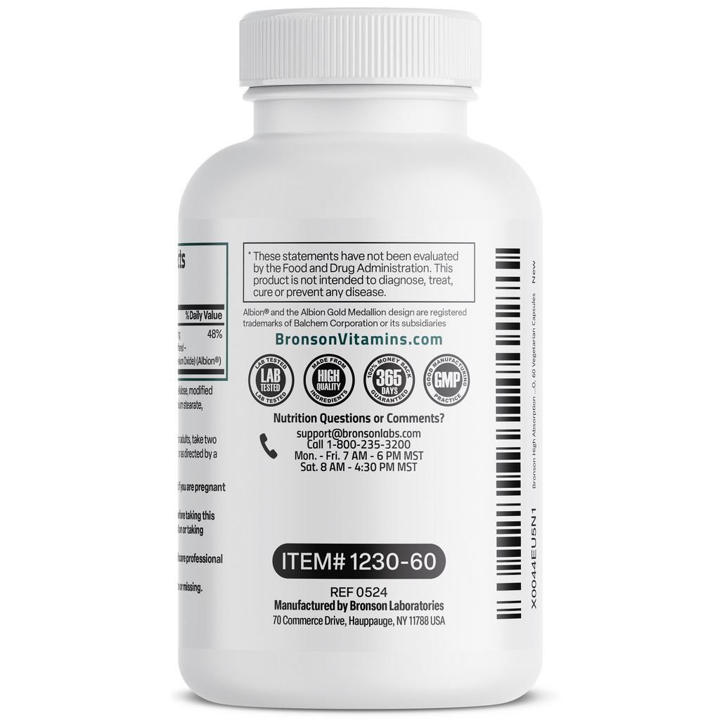 Bronson Magnesium Glycinate 200mg - 60 Capsules
