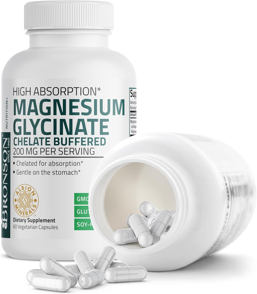 Bronson Magnesium Glycinate 200mg - 60 Capsules