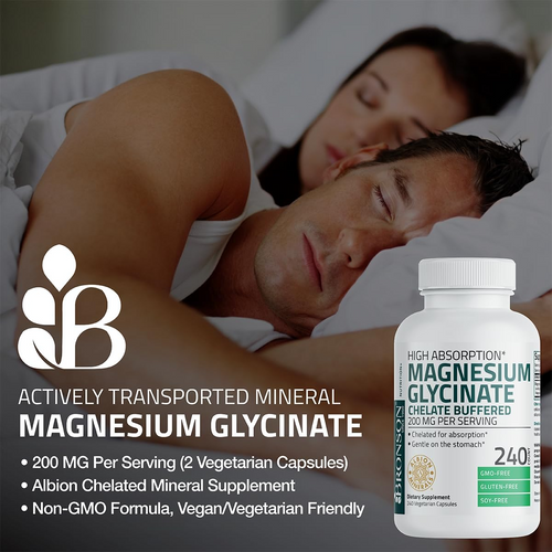 Bronson Magnesium Glycinate 200mg - 60 Capsules