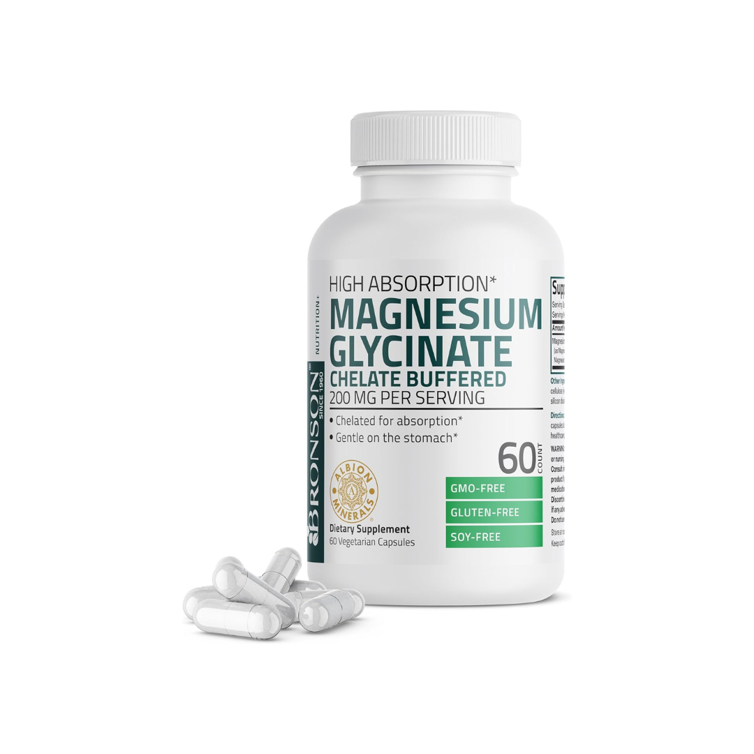 Bronson Magnesium Glycinate 200mg - 60 Capsules