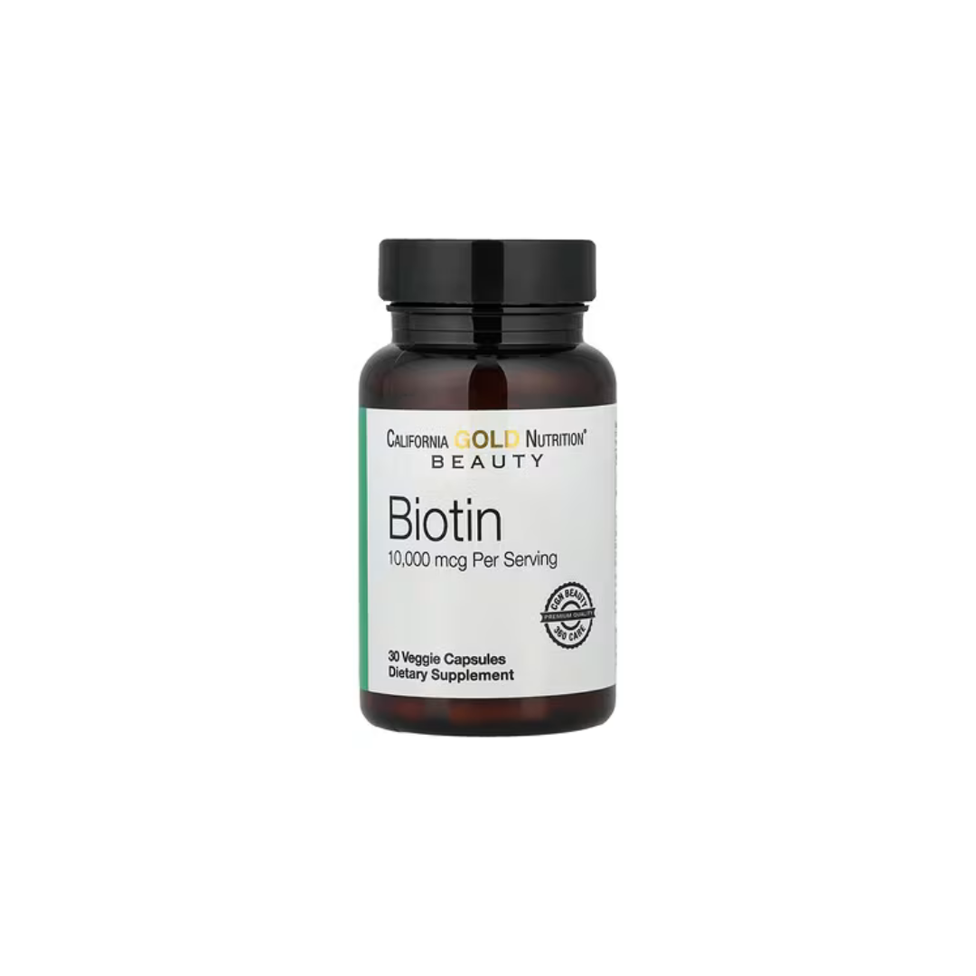California Gold Nutrition Biotin 10,000 mcg 30 Veggie Capsules