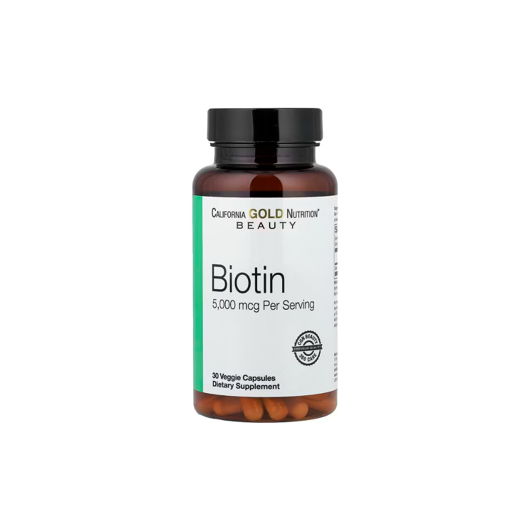 California Gold Nutrition Biotin 5,000 mcg 30 Veggie Capsules