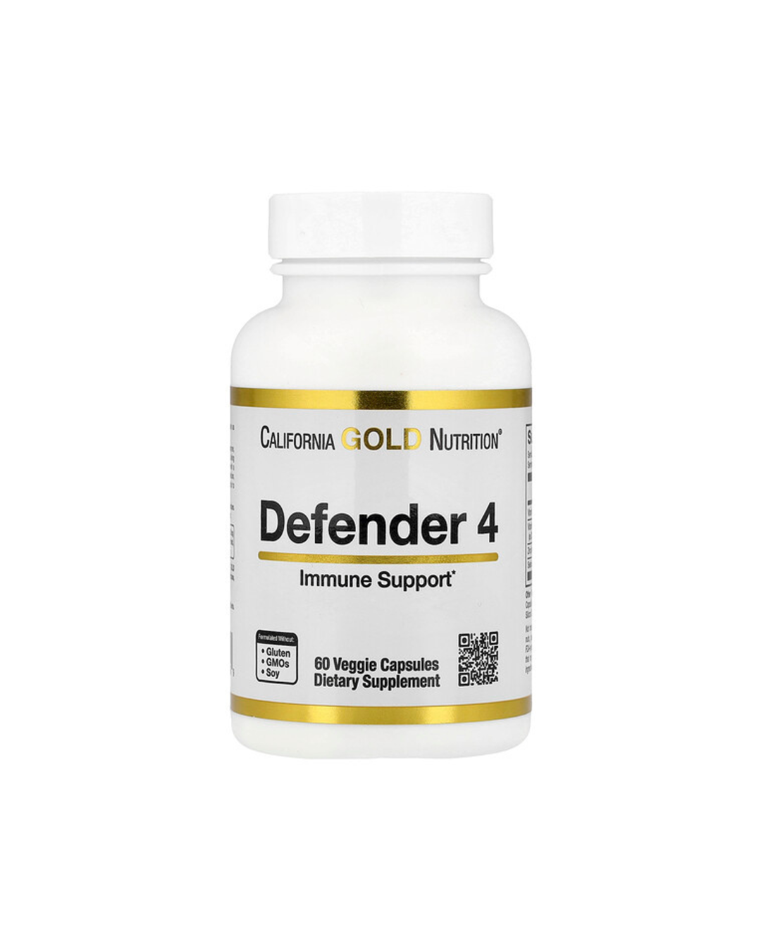 California Gold Nutrition Defender 4 with Vitamin C Vitamin D Zinc & Selenium 60 Veggie Capsules