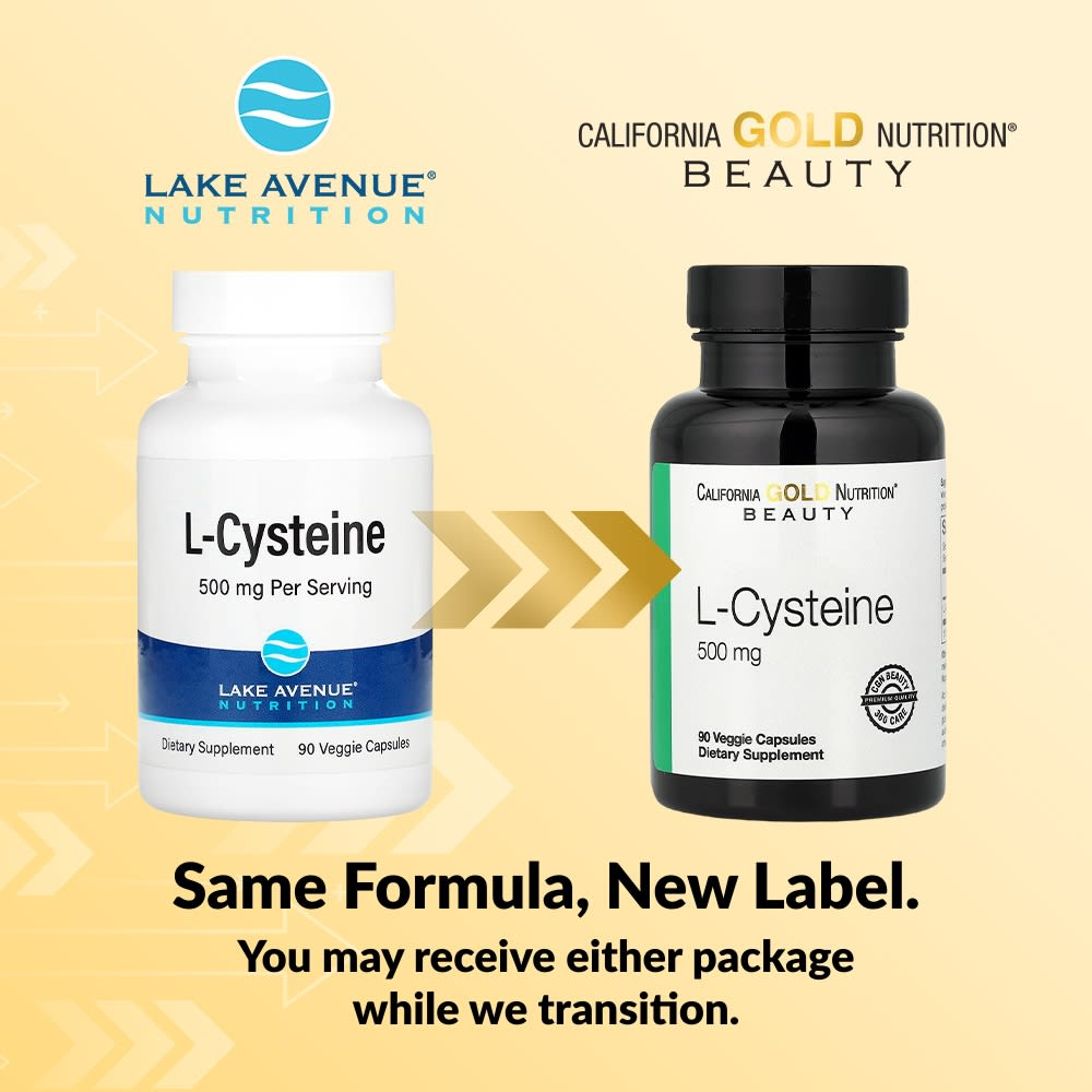 California Gold Nutrition L-Cysteine 500 mg, 90 Veggie Capsules