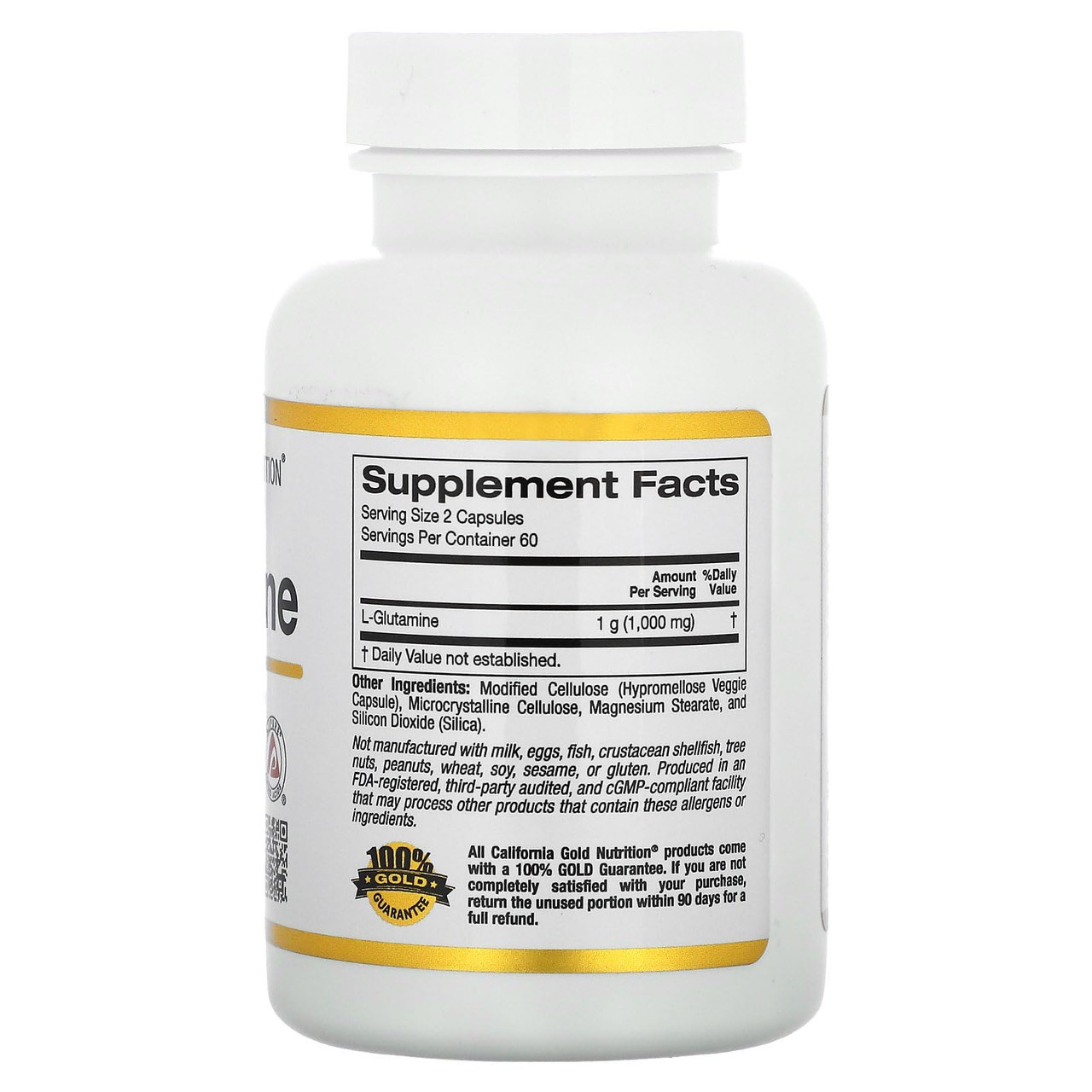 California Gold Nutrition L-Glutamine 1000 mg AjiPure, 120 Veggie Capsules