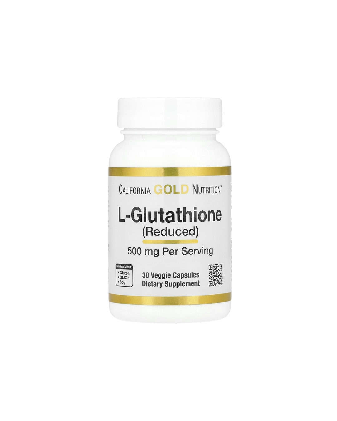 California Gold Nutrition L-Glutathione Reduced 500 mg 30 Veggie Capsules