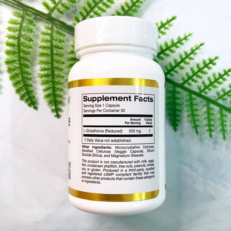 california gold nutrition l glutathione California Gold Nutrition L-Glutathione Reduced 500 mg 30 Veggie Capsules