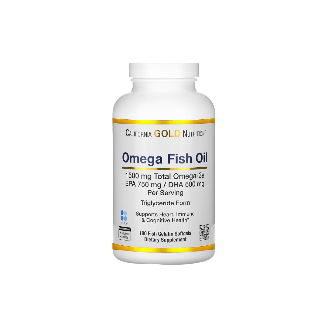 California Gold Nutrition Norwegian Omega-3 Fish Oil with EPA/DHA 180 Softgels
