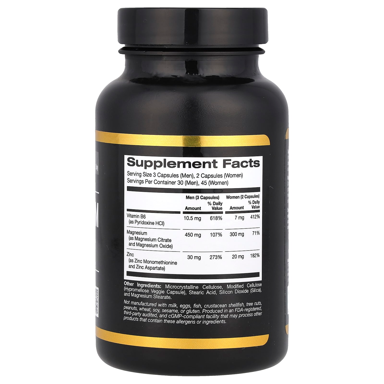California Gold Nutrition Sport Zinc, Magnesium & Vitamin B6 90 Veggie Capsules