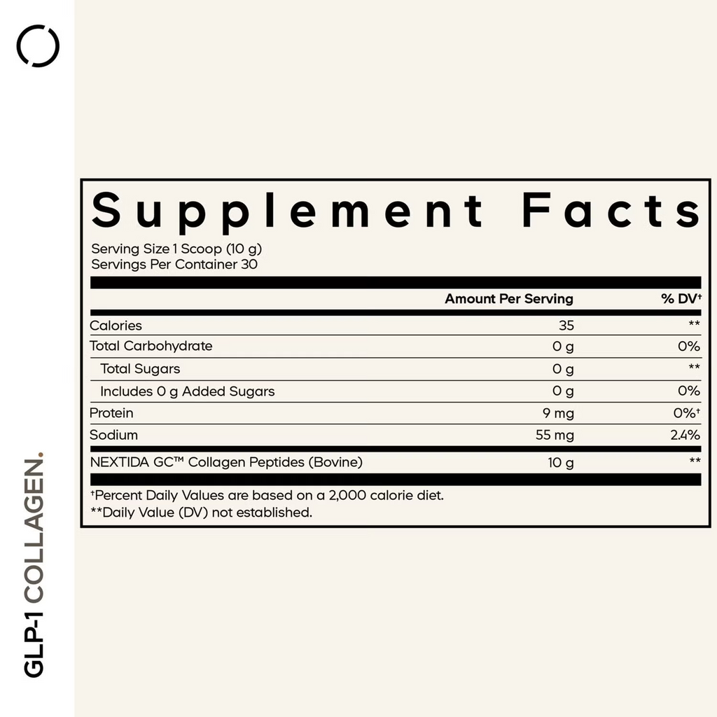 Codeage GLP-1 Collagen Peptides Unflavored - 10.58 oz (30 Servings) 300g