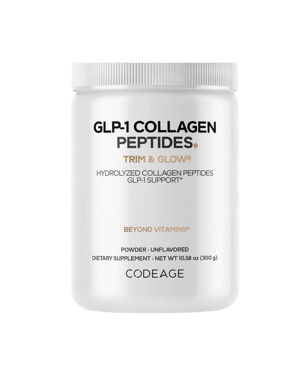 Codeage GLP-1 Collagen Peptides Unflavored - 10.58 oz (30 Servings) 300g