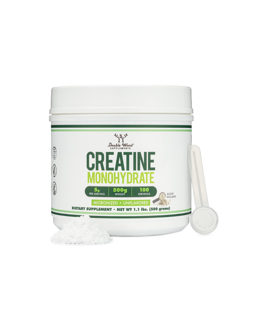 Double Wood Creatine Monohydrate Powder Unflavored 1.1lbs (500g)