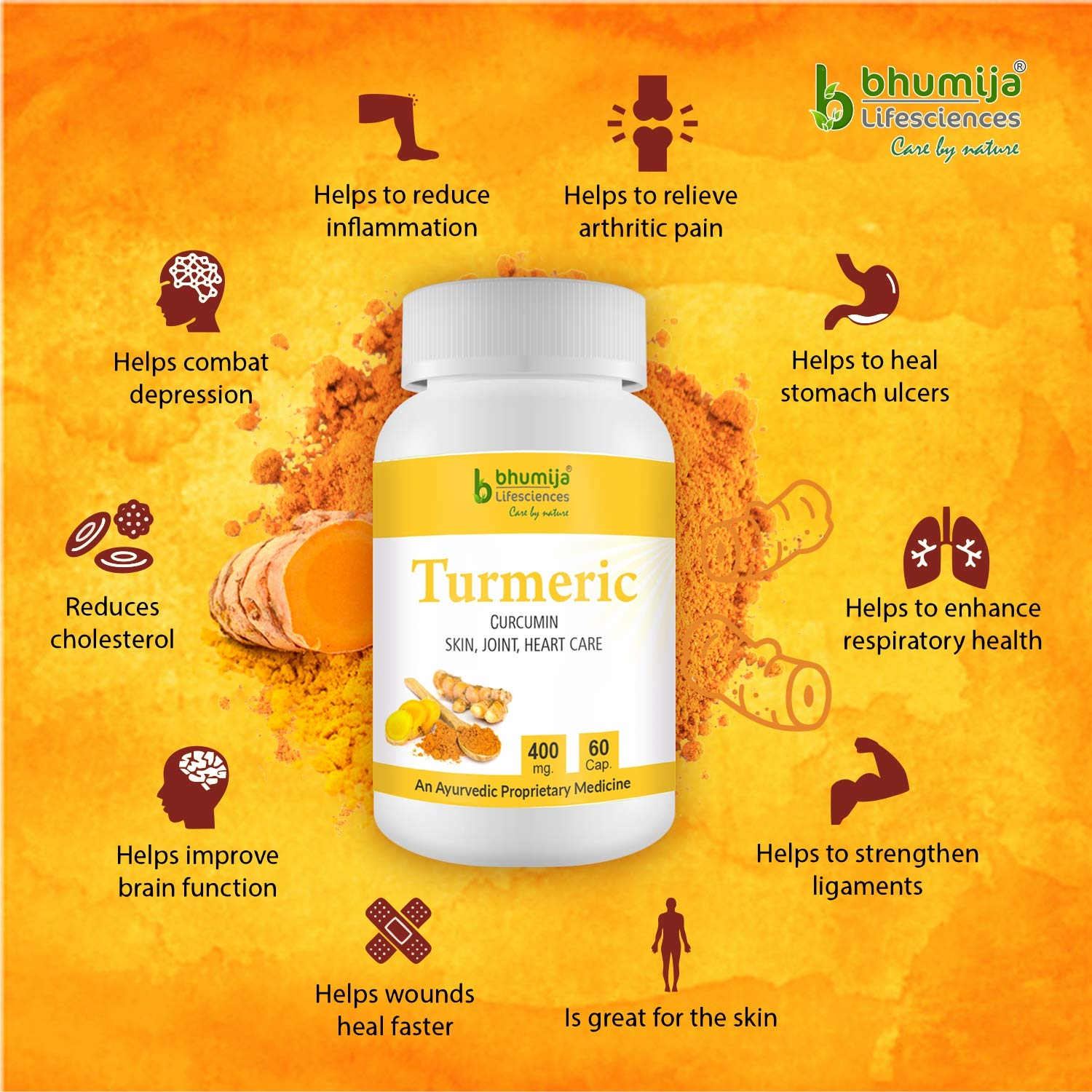 Bhumija Lifesciences Turmeric Curcumin Capsule - 60 Capsules