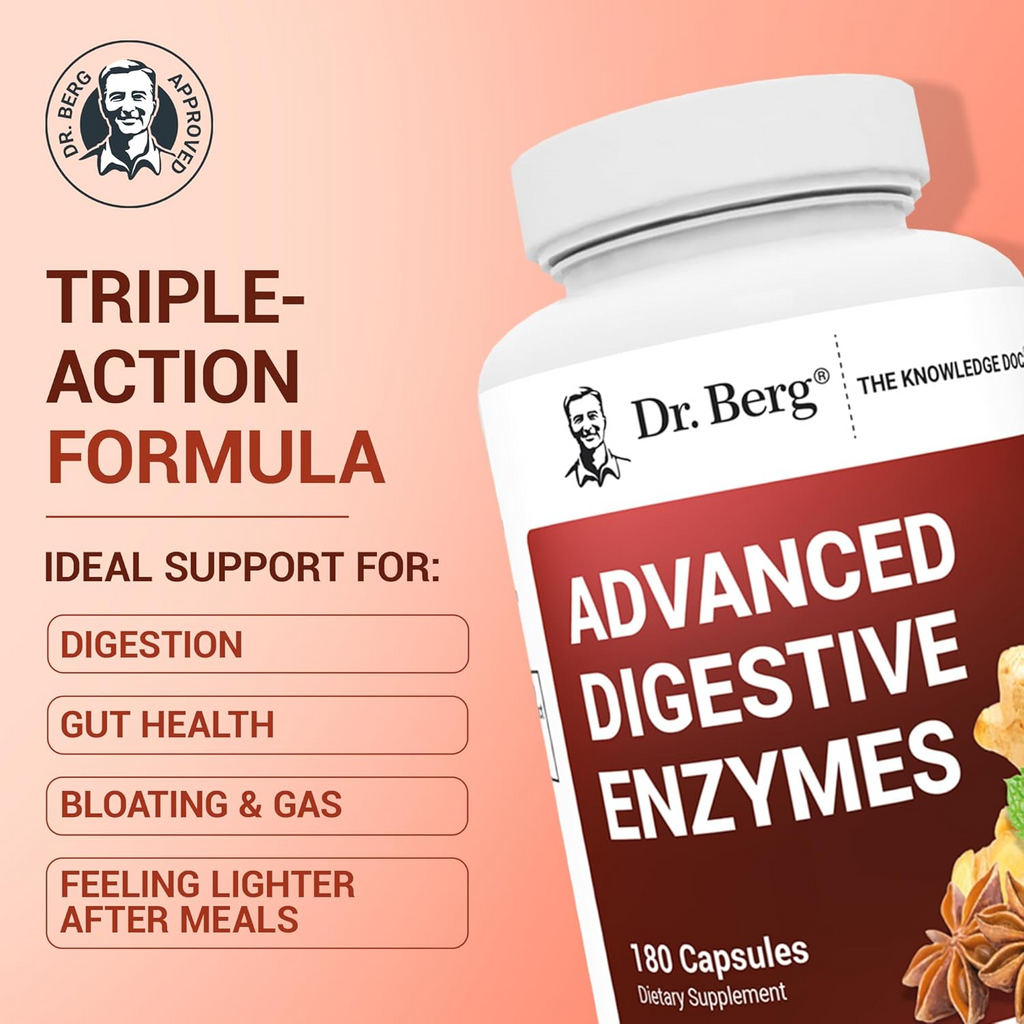 Dr. Berg Advanced Digestive Enzymes with Apple Cider Vinegar 180 Capsules