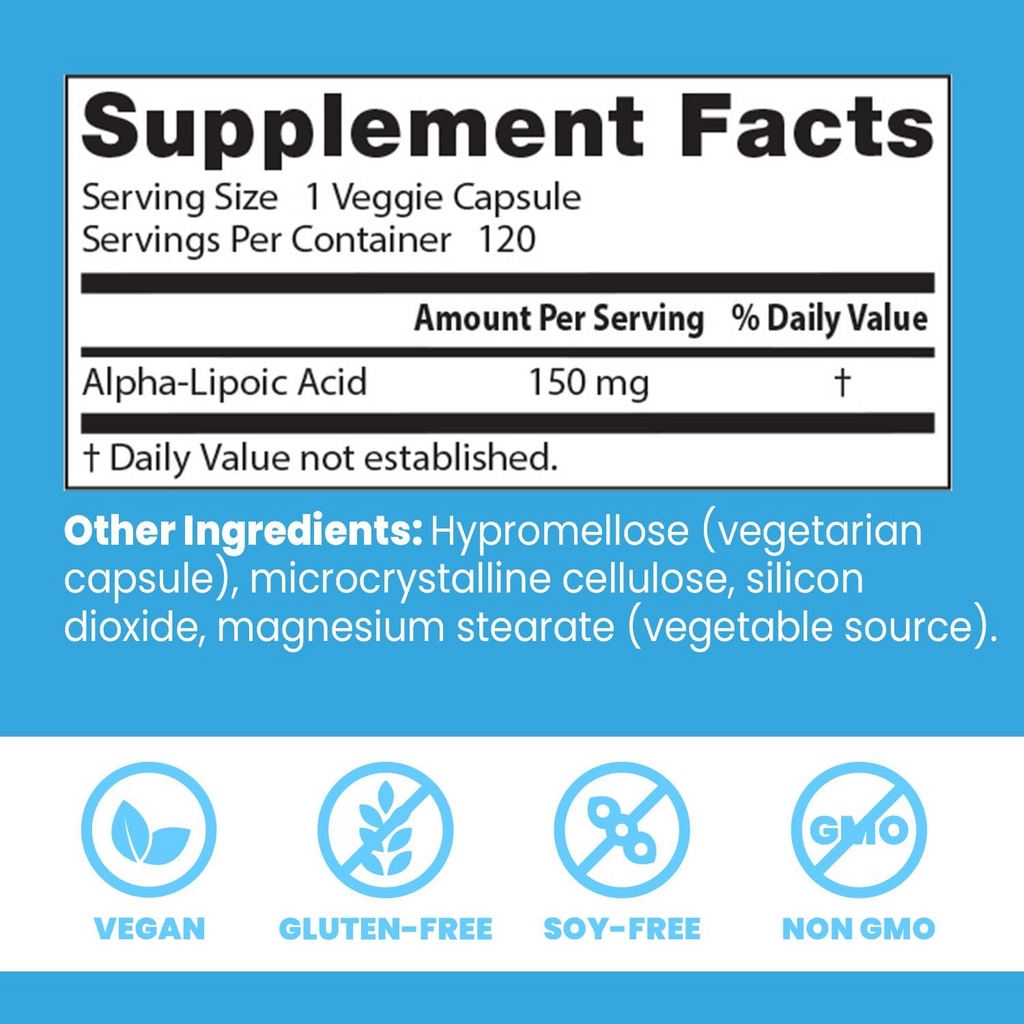 Doctor's Best Alpha-Lipoic Acid 150, 150 mg 120 Veg Caps