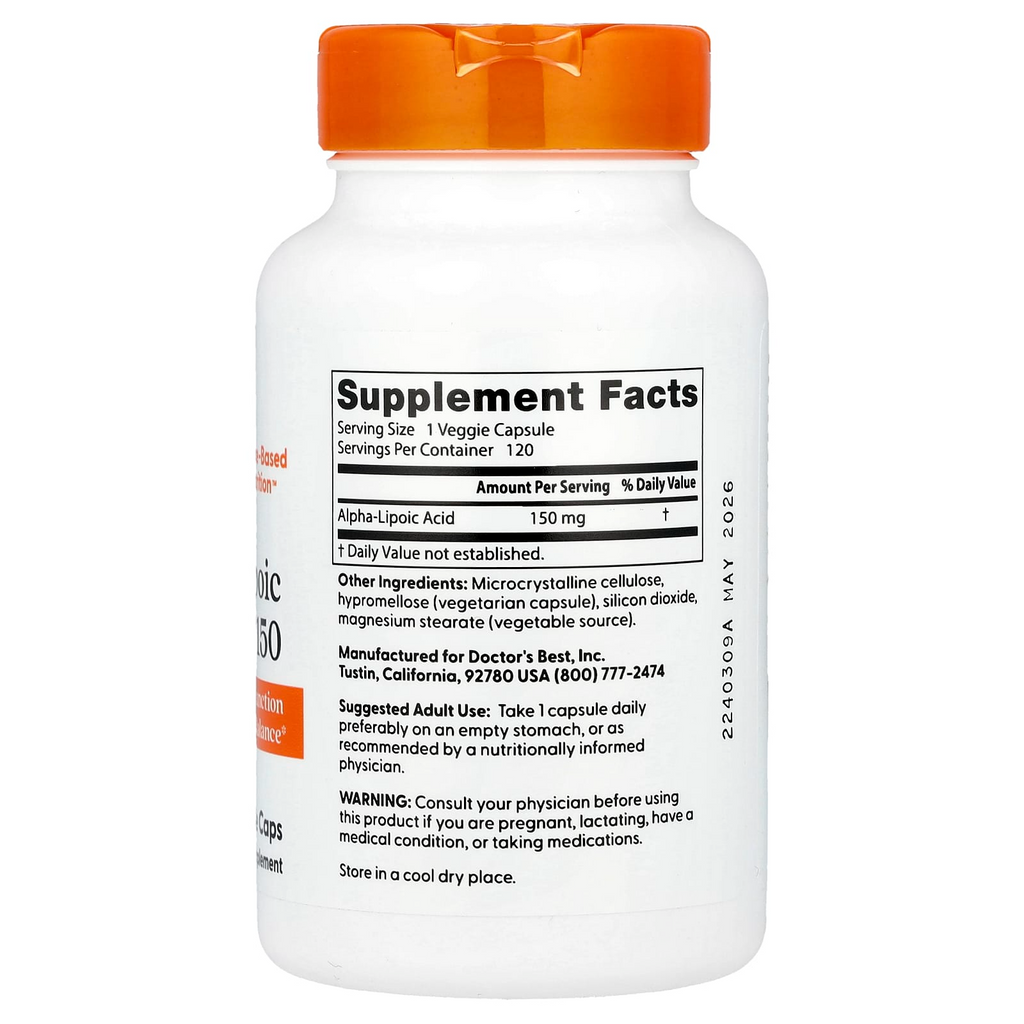 Doctor's Best Alpha-Lipoic Acid 150, 150 mg 120 Veg Caps