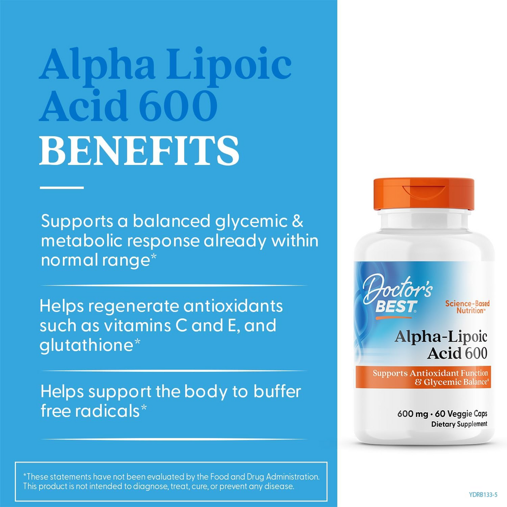 Doctor's Best Alpha-Lipoic Acid 600 600 mg, 180 Veg Caps
