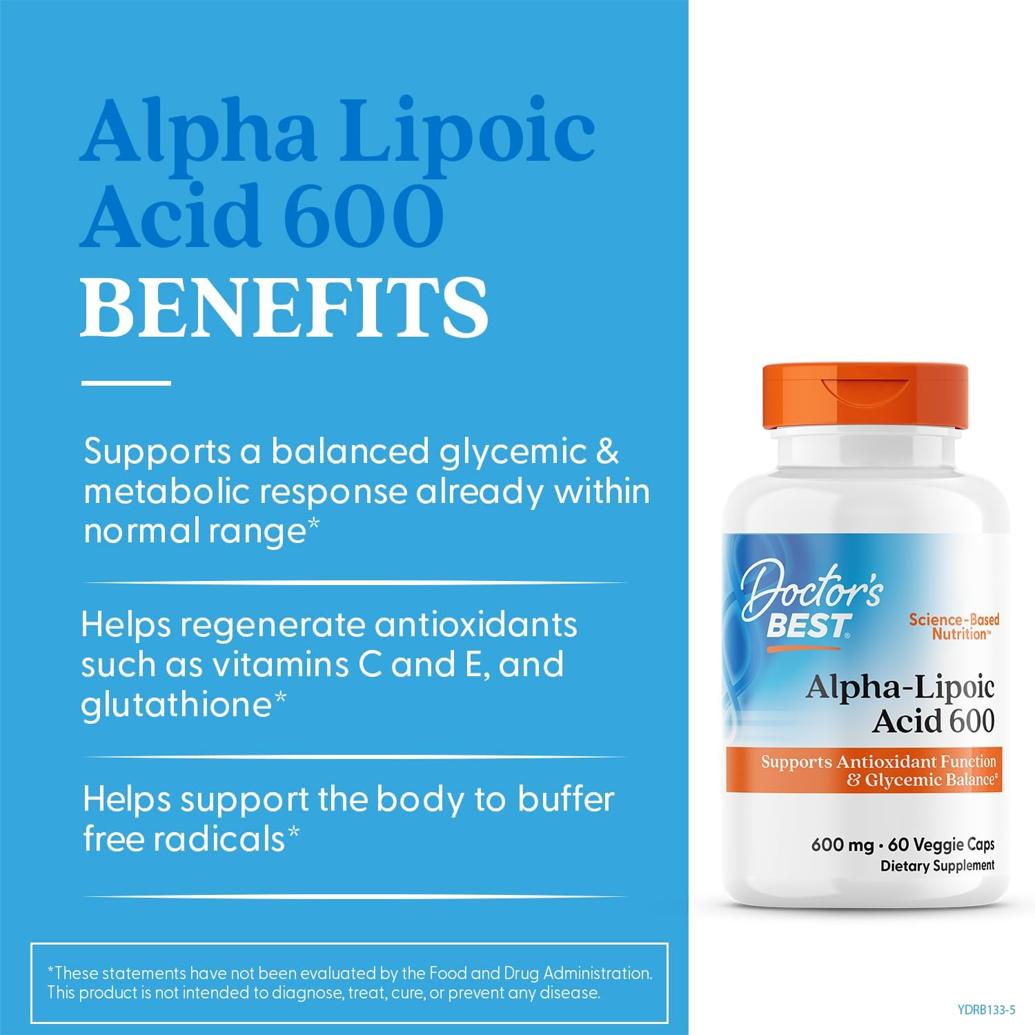 Doctor's Best Alpha-Lipoic Acid 600 600 mg, 180 Veg Caps