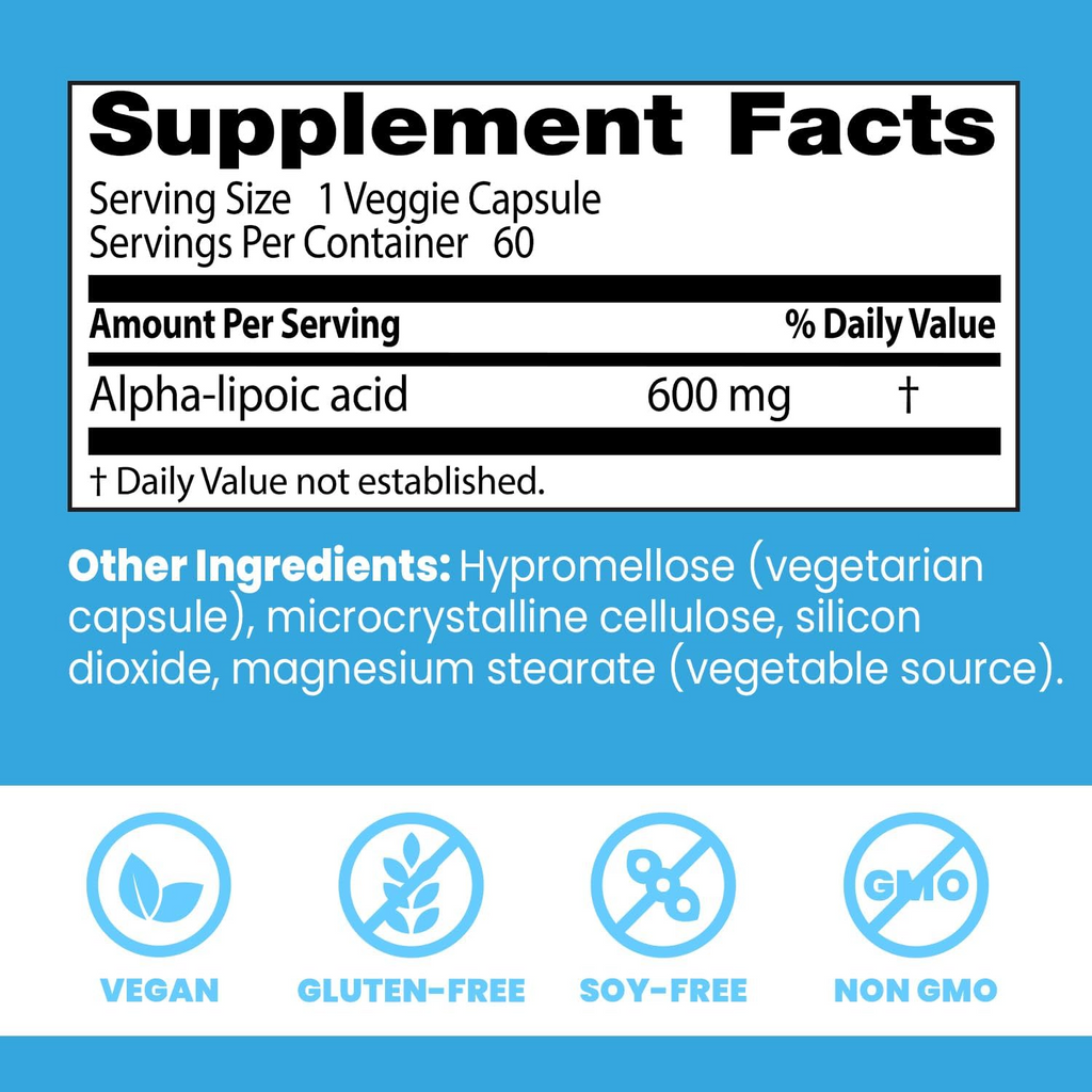 Doctor's Best Alpha-Lipoic Acid 600 600 mg, 180 Veg Caps