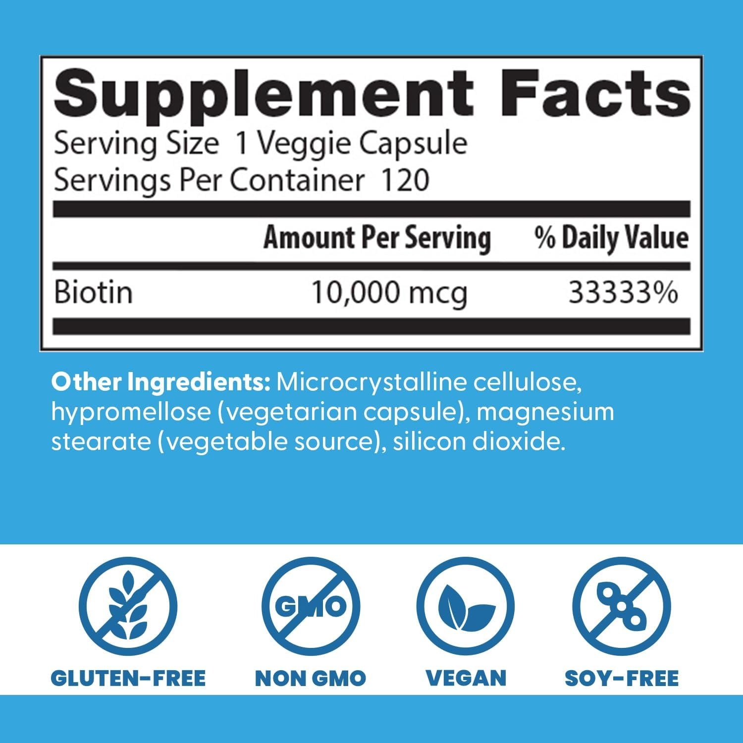 Doctor's Best Biotin 10,000 mcg, 120 Veg Caps