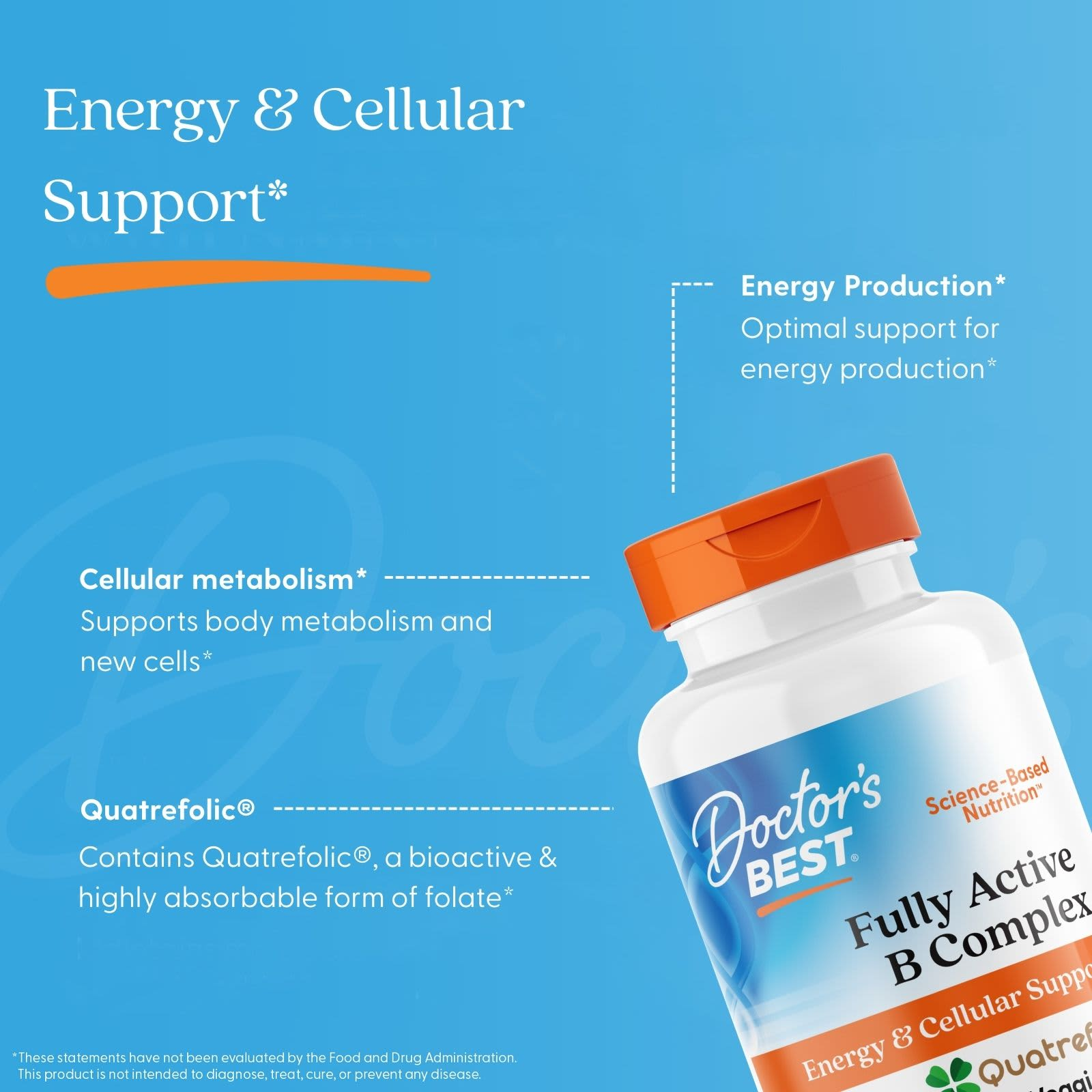 Doctor's Best Fully Active B Complex with Quatrefolic®, 30 Veggie Caps