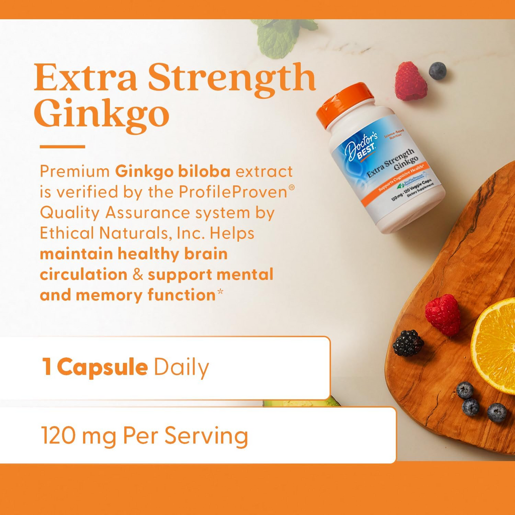 Doctor's Best Ginkgo 120 mg, 120 Veggie Caps