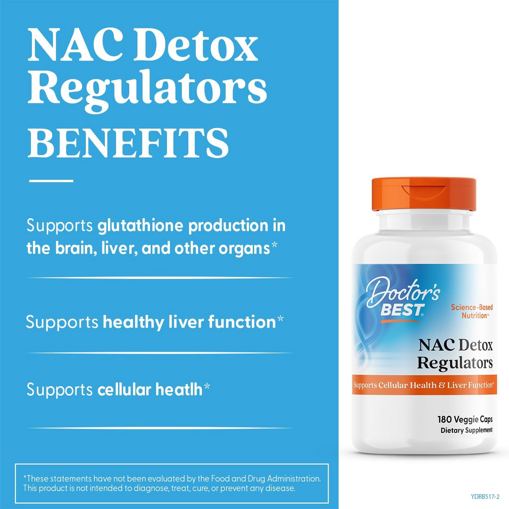 Doctor's Best NAC Detox Regulators 180 Veggie Caps