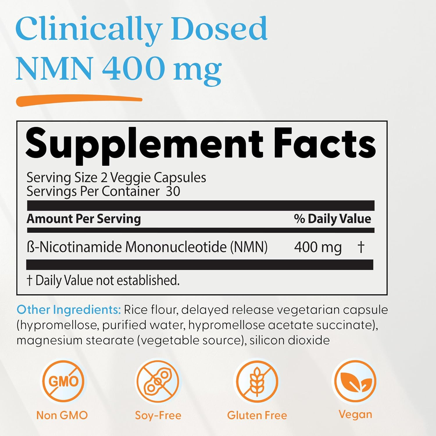 Doctor's Best NMN 60 Delayed Release Capsules (200 mg per Capsule)