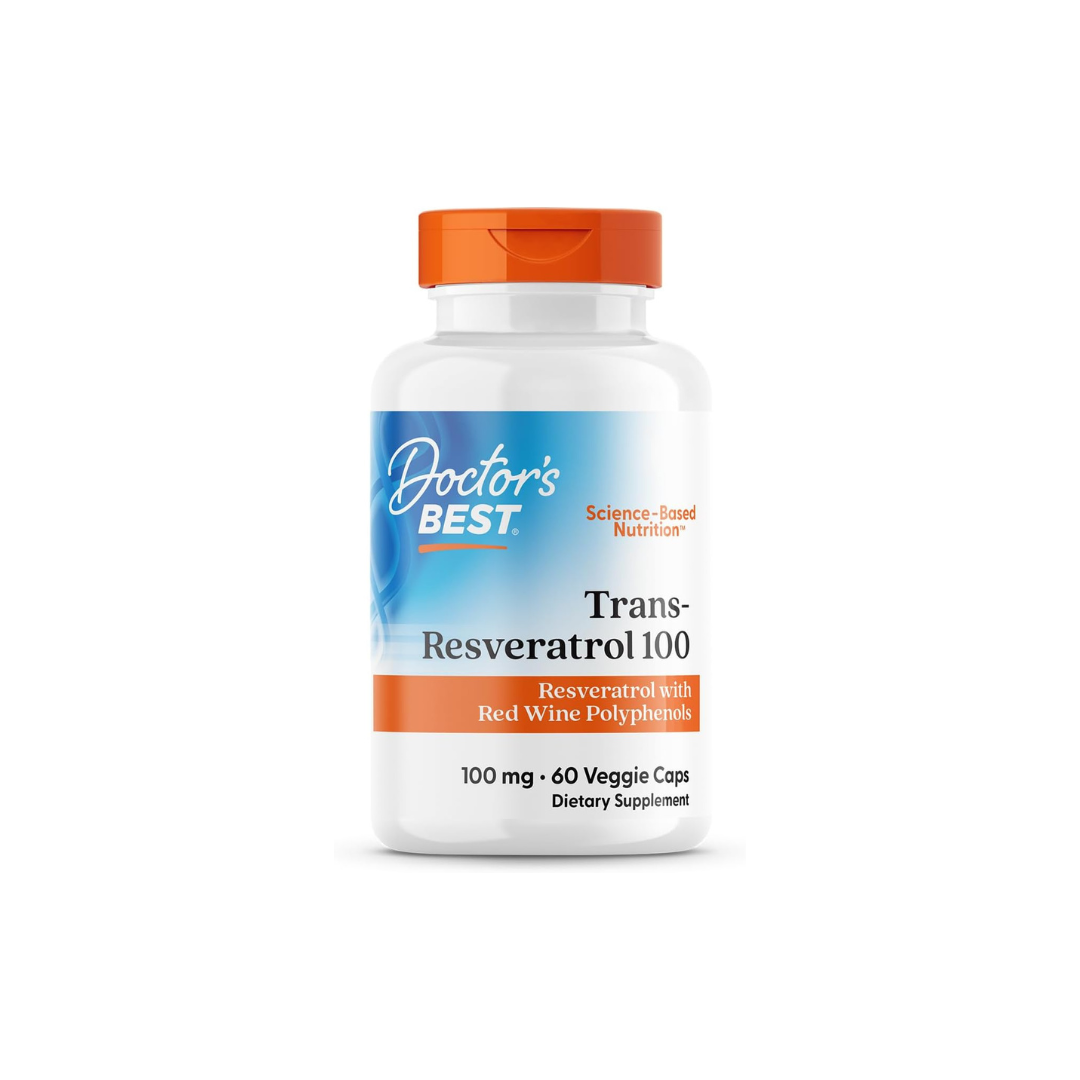 Doctor's Best Trans-Resveratrol 100, 60 Veggie Caps