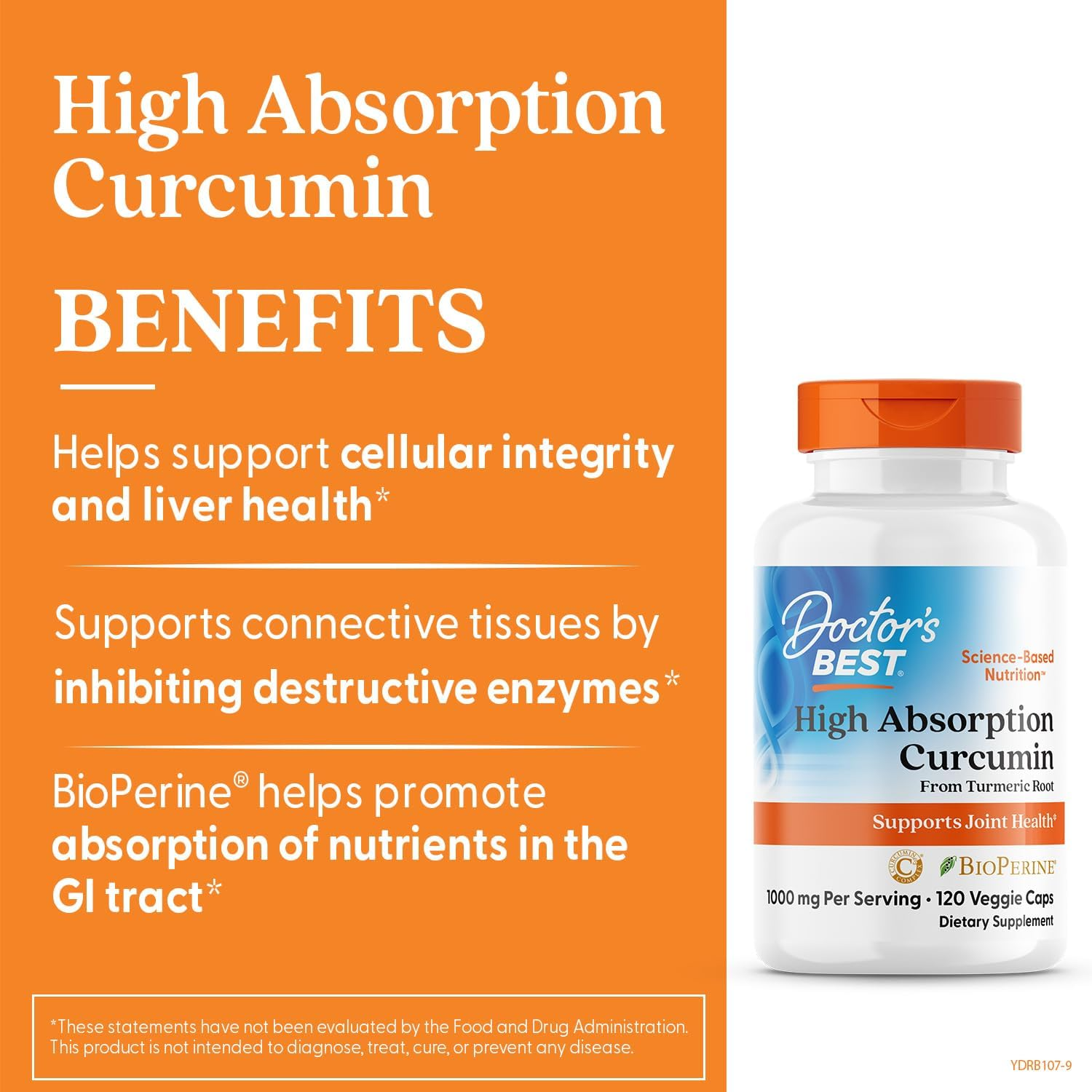 Doctor's Best High Absorption Curcumin 1000mg 120 Veggie Caps