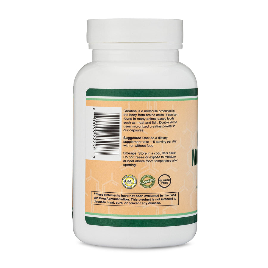 Double Wood Creatine Monohydrate Capsules 1000mg - 120 Count