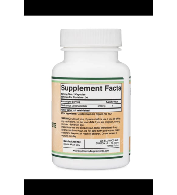Double Wood Supplements NMN (Nicotinamide Mononucleotide) 250mg, 60 Capsules